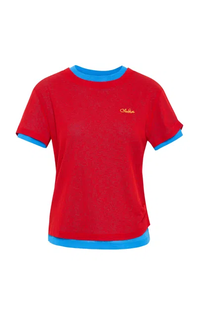Siedres Siedrés Rae Contrast-trim T-shirt In Red