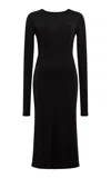 Siedres Raya Ruched Jersey Midi Dress In Black