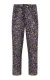 Siedres Remy Floral Cotton-poplin Straight-leg Pants In Multi