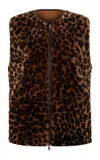 Siedres Revs Reversible Animal-print Shearling Vest In Multi