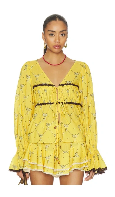 Siedres Riby Top In Yellow