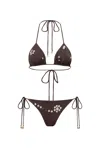 Siedres Rom Sequined Tie-detail Bikini Bottom In Multi