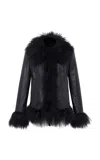 Siedres Ronch Fur Trimmed Leather Jacket