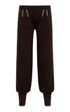 Siedres Rosena Wool-blend Knit Harem Pants In Brown
