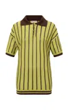 SIEDRES ROUNES STRIPED KNIT POLO TOP