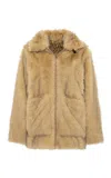 Siedres Roxe Vegan Fur Coat In Grey