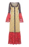 Siedres Sadie Patchwork Cotton-poplin Maxi Dress In Multi