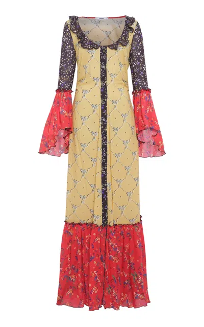 Siedres Sadie Patchwork Cotton-poplin Maxi Dress In Multi