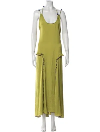 Pre-owned Siedres Scoop Neck Long Dress W/ Tags In Green
