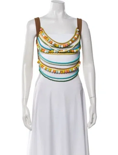 Pre-owned Siedres Scoop Neck Sleeveless Top In Brown