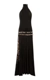 Siedres Segnor Belted Open-back Jersey Maxi Dress In Black