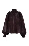 Siedres Serena Gathered Sheer Long Top