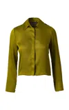 Siedres Sezanne Pouch-detailed Satin Shirt In Khaki