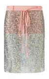 Siedres Shailene Low-rise Sequined Midi Skirt In Green
