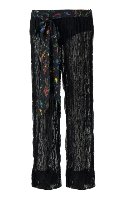 Siedres Shela Lace Tapered Pants In Multi