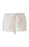 Siedres Shol Floral-appliquéd Cotton-blend Shorts In White