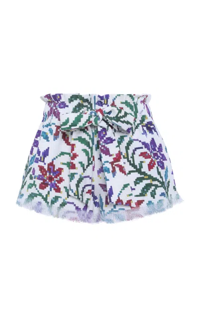Siedres Shol Floral Cotton-gabardine Shorts In Multi