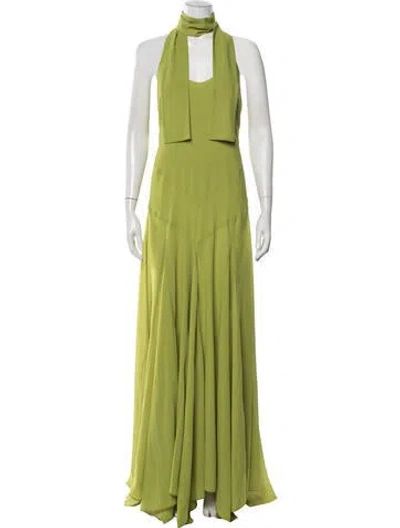 Pre-owned Siedres Silk Long Dress In Green