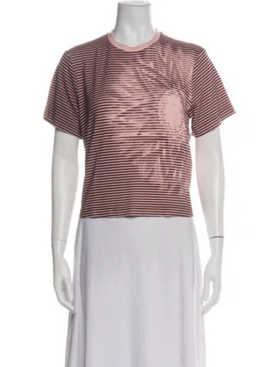 Pre-owned Siedres Silk Striped T-shirt In Pink