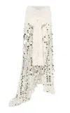 Siedres Silvana Sequined Knit Maxi Skirt In Silver