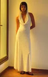 Siedres Sizy Studded Cape Maxi Dress In White