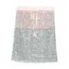Siedres Sequin-embellished Drawstring Skirt In Multi