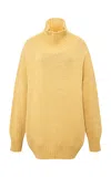 Siedres Slon Knit Merino Wool-blend Turtleneck Sweater In Yellow