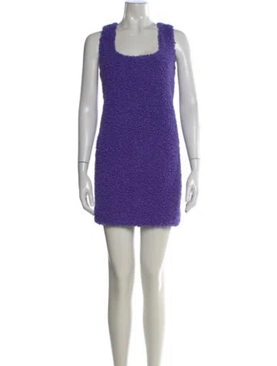 Pre-owned Siedres Square Neckline Mini Dress In Purple