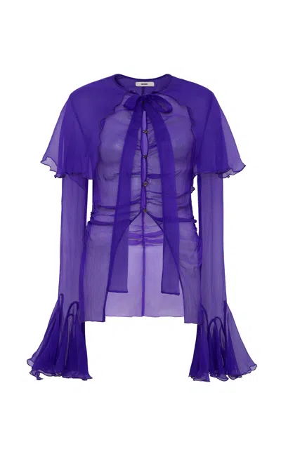 Siedres Stella Capelet Silk Blouse
