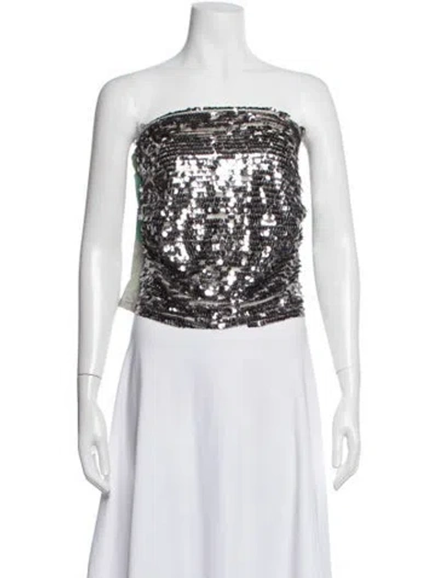 Pre-owned Siedres Strapless Crop Top In White