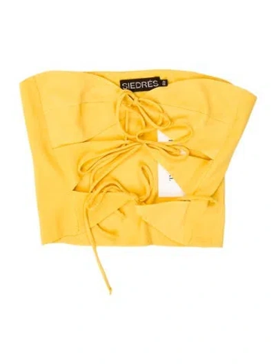 Pre-owned Siedres Strapless Crop Top In Yellow