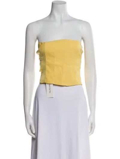 Pre-owned Siedres Strapless Crop Top In Yellow