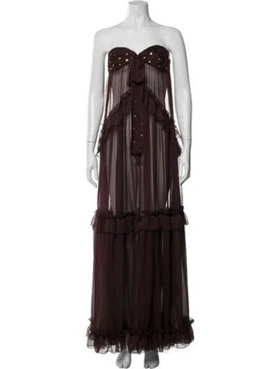 Pre-owned Siedres Strapless Long Dress In Purple