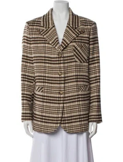 Pre-owned Siedres Striped Coat In Brown