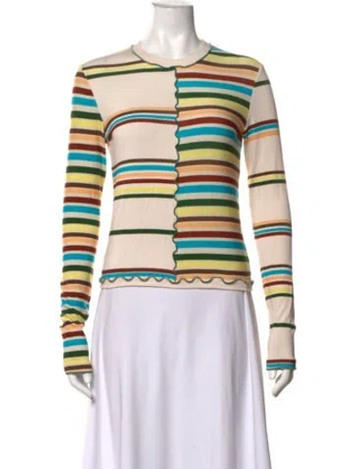 Pre-owned Siedres Striped Crew Neck Top In Multicolor