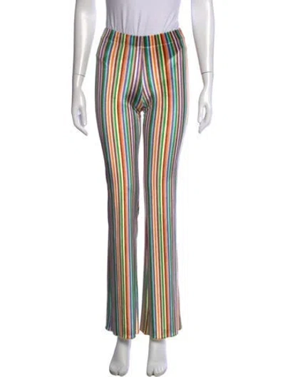Pre-owned Siedres Striped Flared Pants In Green