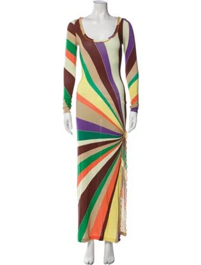 Pre-owned Siedres Striped Long Dress In Multi