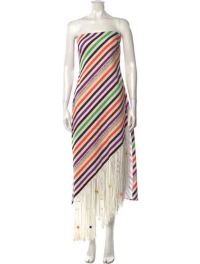Pre-owned Siedres Striped Long Dress In Multi