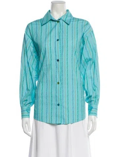 Pre-owned Siedres Striped Long Sleeve Top W/ Tags In Blue