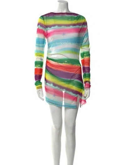 Pre-owned Siedres Striped Mini Dress W/ Tags In Blue