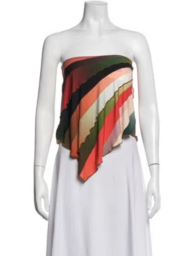 Pre-owned Siedres Striped Strapless Top In Neutrals