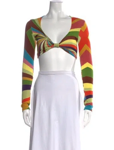 Pre-owned Siedres Striped V-neck Sweater In Multi
