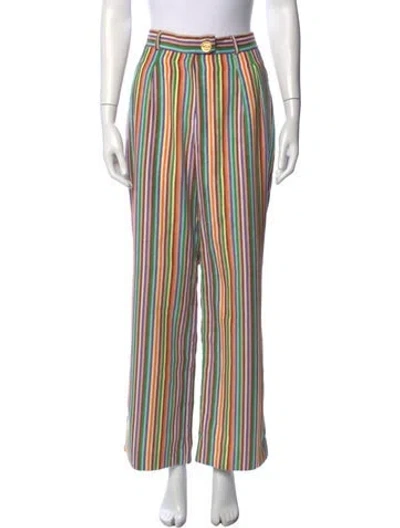 Pre-owned Siedres Striped Wide Leg Pants W/ Tags In Orange