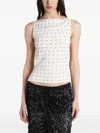 Siedres Stud-embellished Backless Top In White