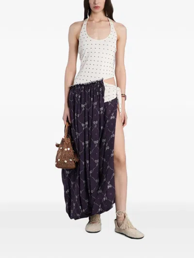 Siedres Stud-embellished Cut-out Dress In Purple
