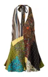Siedres Suliens Patchwork Halter Playsuit In Multi