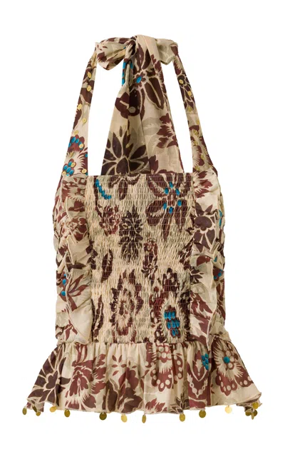 Siedres Svetini Smocked Cotton Top In Multi