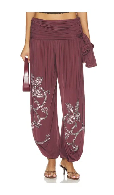 Siedres Tate Draped Jersey Pant In Brown
