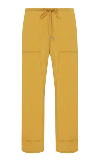 Siedres Siedrés Terry Cotton-blend Cropped Pants In Yellow