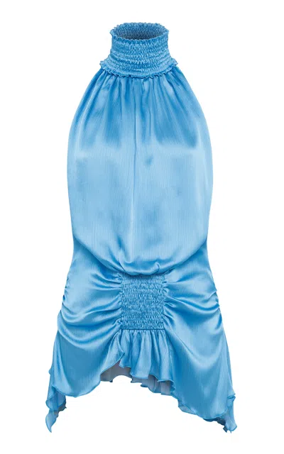 Siedres Siedrés Tess Draped Halter Top In Blue